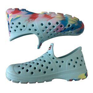 Hunter Youth Size 1 Perforated Water Shoes With Multicolor Splatter Design US 13